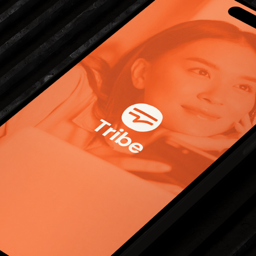 Tribal design with the title 'Premium branding for a new app that re-invents group chat'