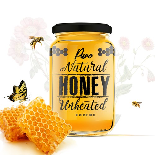 honey bottle label design