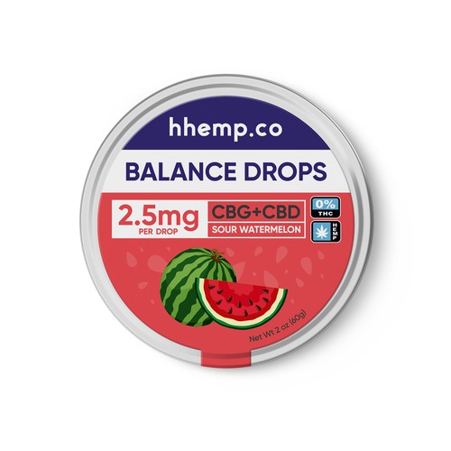Hemp packaging with the title 'Packaging design for CBD Drops'