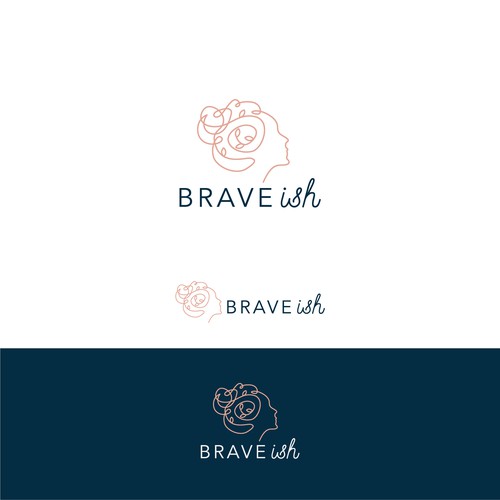 Calm logo with the title 'Logo for a mental health blog and podcast "BRAVEish"'