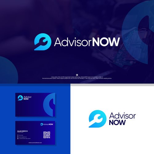 Augmented reality design with the title 'Advisor NOW'