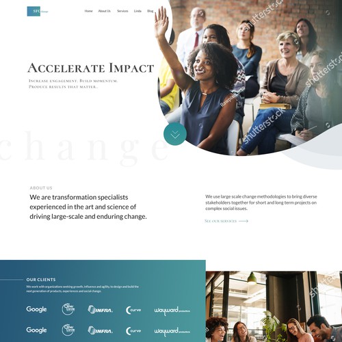 Change design with the title 'Home page concept'