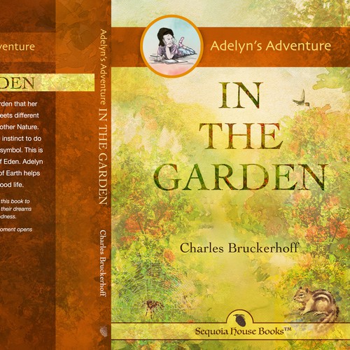 Watercolor book cover with the title 'Book cover for "Adelyn’s Adventure IN THE GARDEN"'