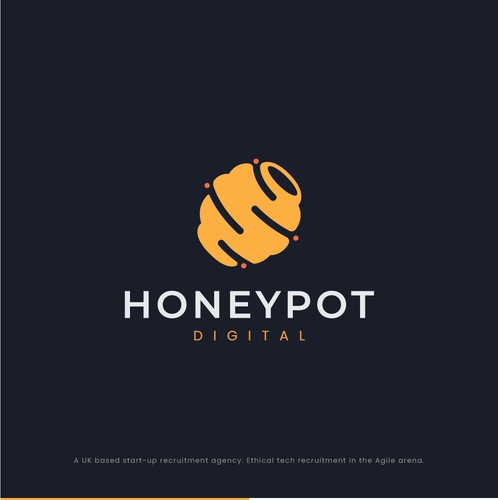 Hive design with the title 'Honeypot Digital logo'