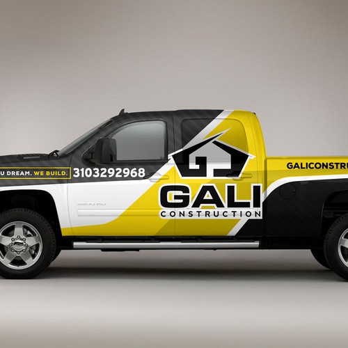 Vinyl wrap design with the title 'Truck wrap for Gali designs'