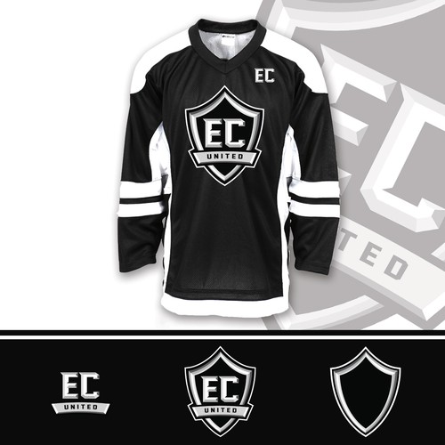 Ice hockey logo with the title 'Logo EC UNITED'