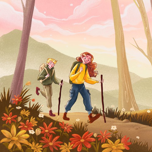 Children's book illustration with the title 'Leave No Trace Principle'