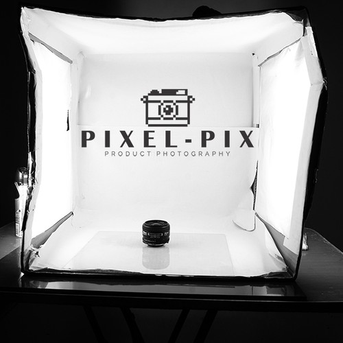 Pixel art design with the title 'Logotype for pixel-pix '