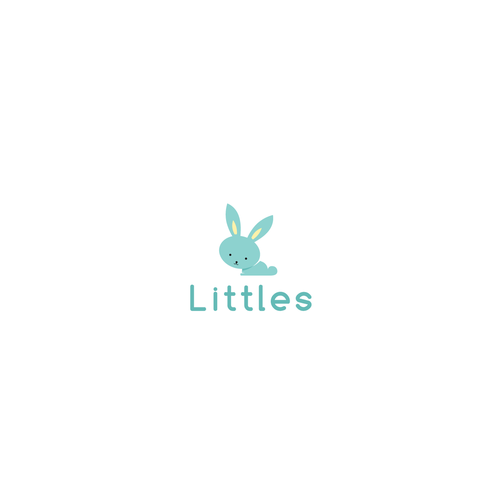 Bunny logo with the title 'Logo concept for a baby product brand'