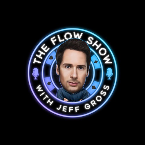 Poker chip logo with the title 'The Flow Show with Jeff Gross'