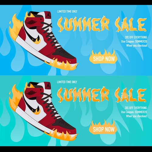 Sneaker design with the title 'Sneaker summer sale add'