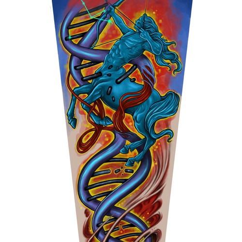 DNA design with the title 'DNA Centaur whatever tatoo design'