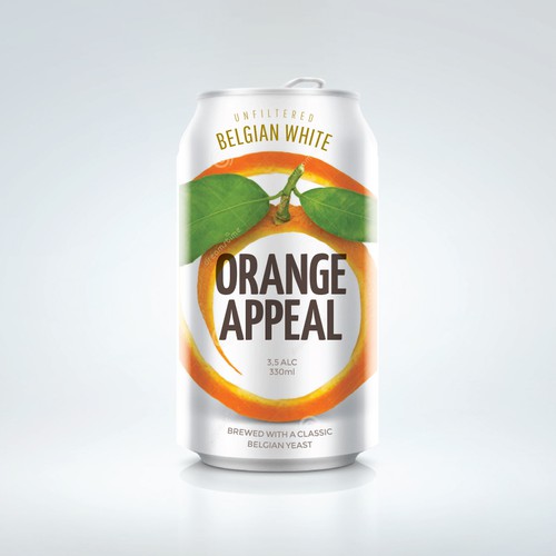 Can label with the title 'Belgian White Ale Beer'