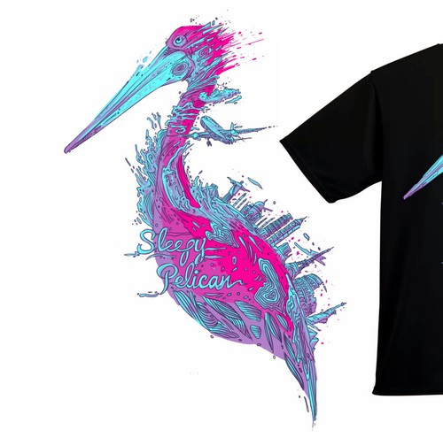 Nature t-shirt with the title 'Sleepy Pelican'