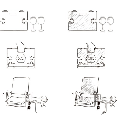 Table design with the title 'Sand Stand Table'