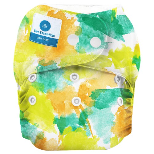 Diaper design with the title 'Watercolor nappie'