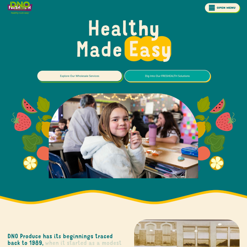 Design with the title 'DNO Fresh Health Foods Design'