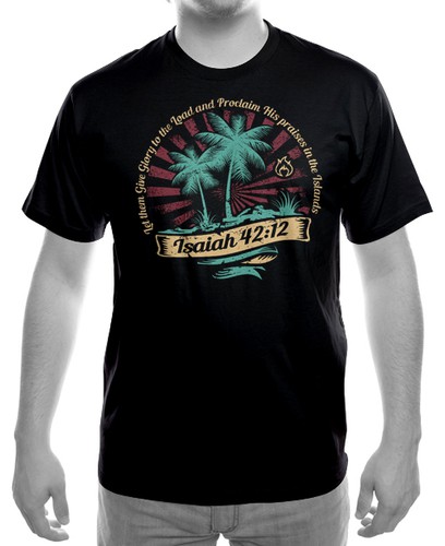 Black t-shirt with the title 'Pacific Islander Shirt for Christian Clothing Brand'