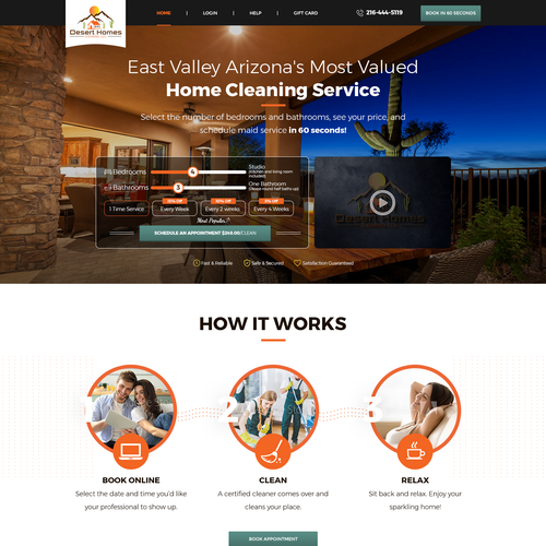 Cleaning design with the title 'Website design for  deserthomescleaning.com '