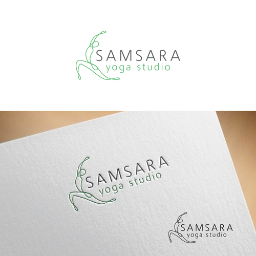 Celestial logo with the title 'Yoga logo for SAMSARA yoga studio'
