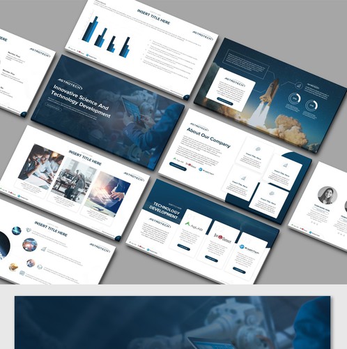 Slide design with the title 'Astrotech Poweepoint Template'