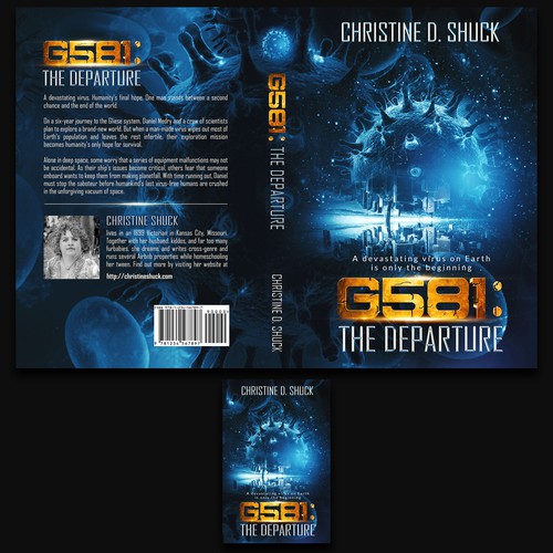 Futuristic book cover with the title 'G581: THE DEPARTURE'