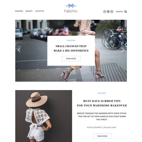 Magazine website with the title 'Fashion magazine'