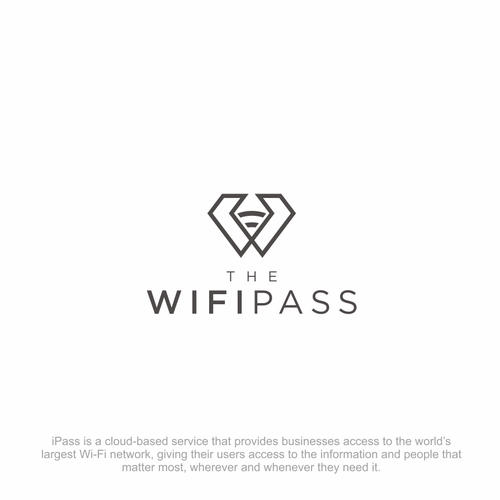 Wi-Fi logo with the title 'Classy logo for a mobile app - The WifiPass'