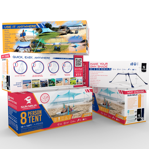 Tent design with the title 'Sun Ninja Tend'