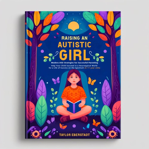 Girl book cover with the title 'Book cover for book about girls with autism'