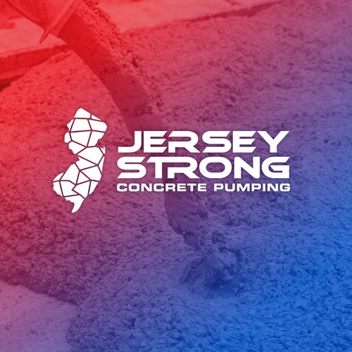 Construction design with the title 'Jersey Strong Concrete Pumping Logo Proposal.'