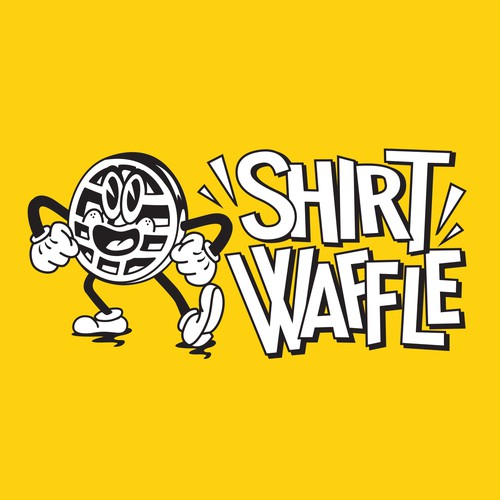 Waffle design with the title 'Design a 1930s inspired cartoon/logo for our T-Shirt business'