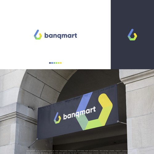 Fintech logo with the title 'Logo design for a fintech startup'