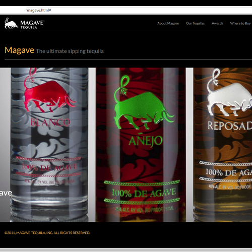 Bootstrap website with the title 'Tequila brand website'