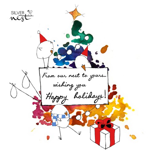 Christmas tree design with the title 'Xmas flyer for a relocation company'