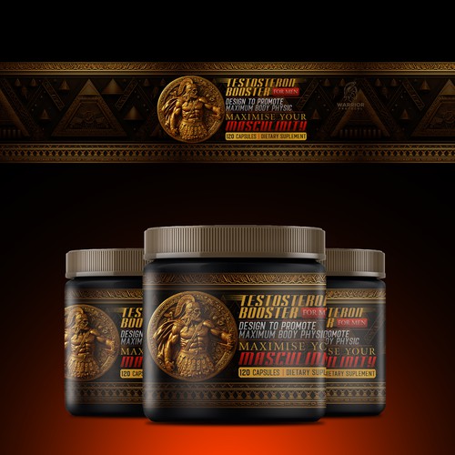 Fitness label with the title 'Sport supplement label design. AVALIABLE FOR SALE'