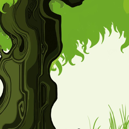 Green artwork with the title 'Green tree poster'
