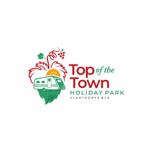 Camper or caravan logo with the title 'logo top town'