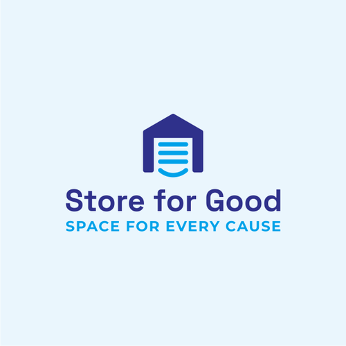 Smile logo with the title 'Timeless logo for a self storage and charity initiative: Store for Good'