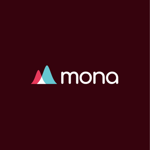 Overlapping design with the title 'Statistical logo for artificial intelligence software: Mona'