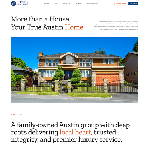 Playful website with the title 'Real Estate Group Website Design'
