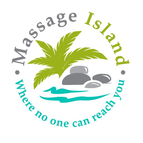 Rock design with the title 'Modern logo for a Massage center'