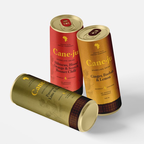 Beverage label with the title 'Beverage label design system for African inspired drinks'