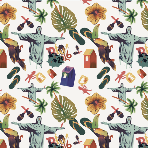 Carnival design with the title 'pattern rio carnival'