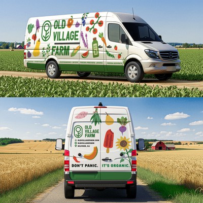 Van Wrap Design for a Farm Truck.
