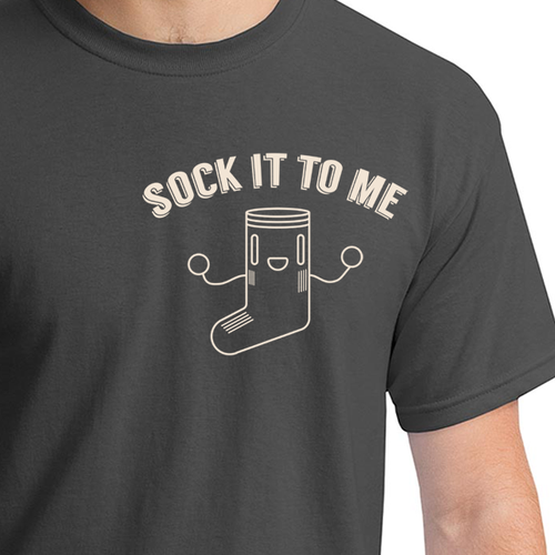 Geometric t-shirt with the title 'Sock it to me'