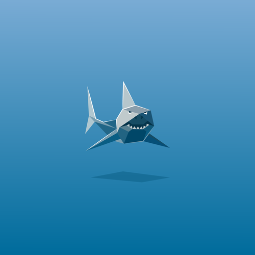 Shark design with the title 'Low Poly Shark'