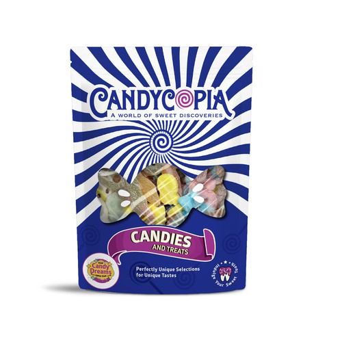 Stand-up pouch packaging with the title 'Candy Store stand up pouch'