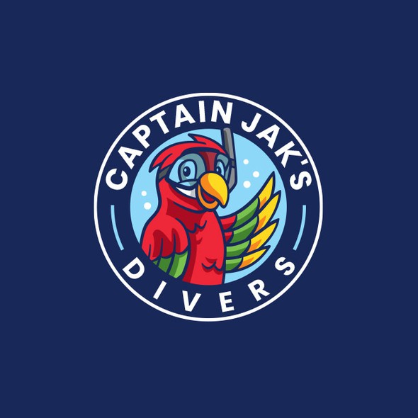 Diver logo with the title 'Parrot Logo Design'