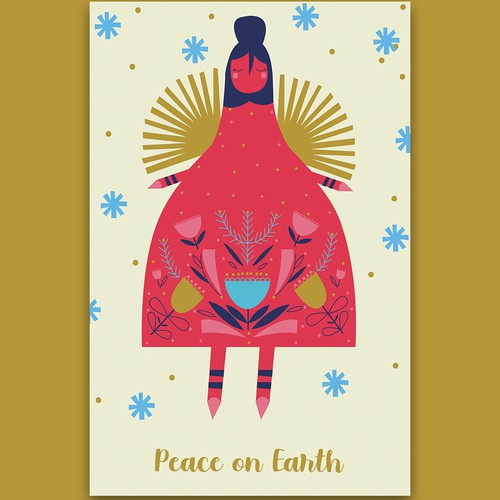 Christmas artwork with the title 'Greeting card'